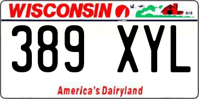 WI license plate 389XYL
