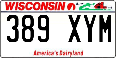 WI license plate 389XYM