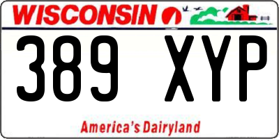 WI license plate 389XYP