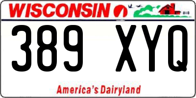 WI license plate 389XYQ