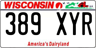 WI license plate 389XYR