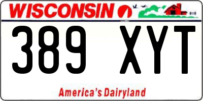 WI license plate 389XYT