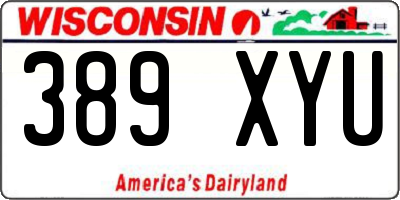 WI license plate 389XYU