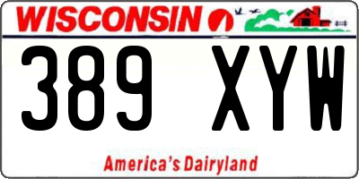 WI license plate 389XYW