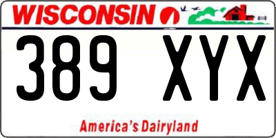 WI license plate 389XYX