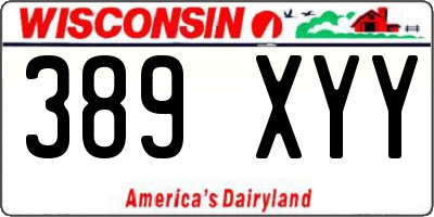 WI license plate 389XYY