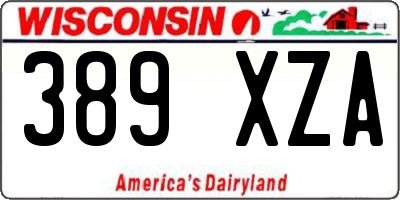 WI license plate 389XZA