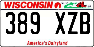 WI license plate 389XZB