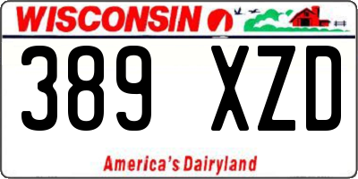 WI license plate 389XZD