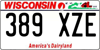 WI license plate 389XZE