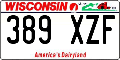 WI license plate 389XZF