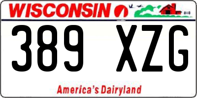 WI license plate 389XZG