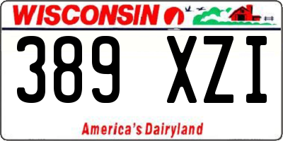 WI license plate 389XZI