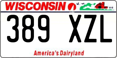 WI license plate 389XZL
