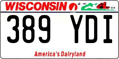 WI license plate 389YDI
