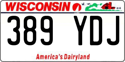 WI license plate 389YDJ