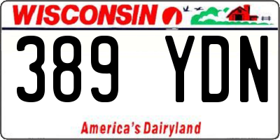 WI license plate 389YDN