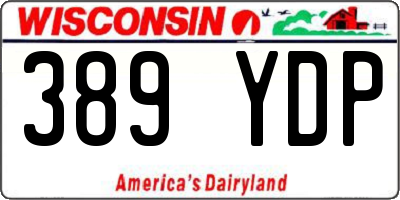WI license plate 389YDP