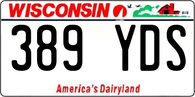 WI license plate 389YDS