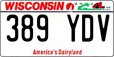 WI license plate 389YDV