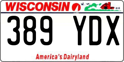 WI license plate 389YDX