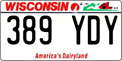 WI license plate 389YDY