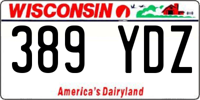 WI license plate 389YDZ