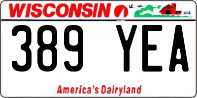 WI license plate 389YEA