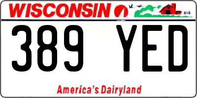 WI license plate 389YED