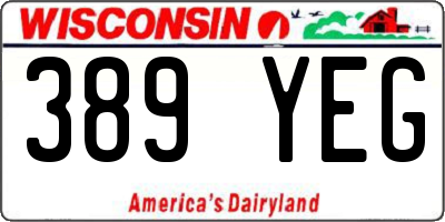 WI license plate 389YEG