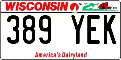 WI license plate 389YEK