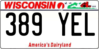 WI license plate 389YEL