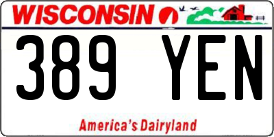 WI license plate 389YEN