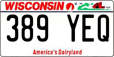 WI license plate 389YEQ