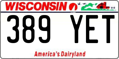 WI license plate 389YET