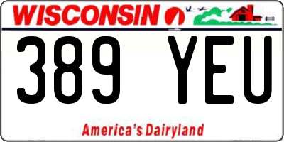 WI license plate 389YEU