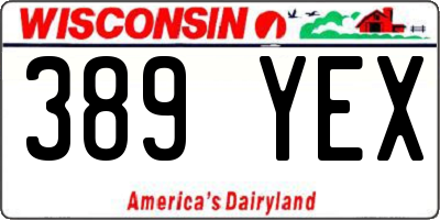 WI license plate 389YEX