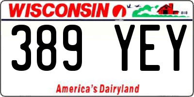 WI license plate 389YEY