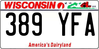 WI license plate 389YFA