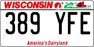 WI license plate 389YFE