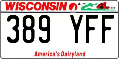 WI license plate 389YFF