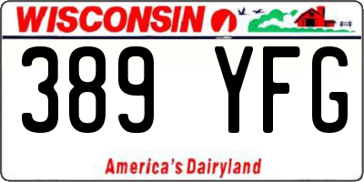 WI license plate 389YFG