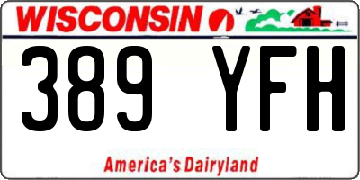 WI license plate 389YFH