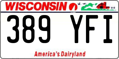 WI license plate 389YFI