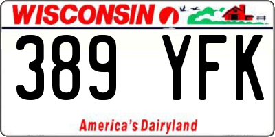 WI license plate 389YFK
