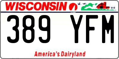 WI license plate 389YFM