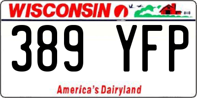 WI license plate 389YFP