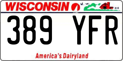 WI license plate 389YFR