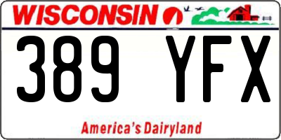 WI license plate 389YFX