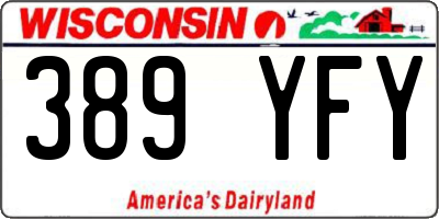 WI license plate 389YFY